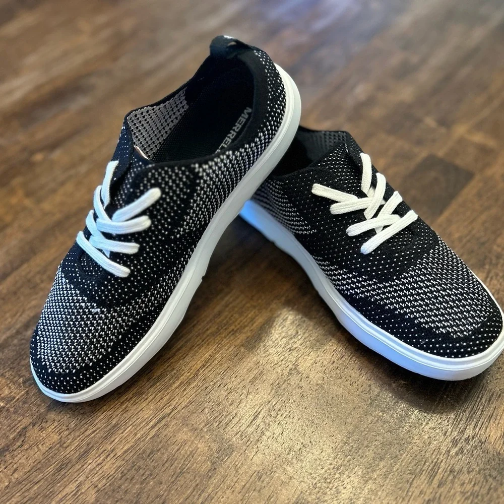Merrill Women’s Around Town City Lace Knit Sneakers Black & White Size 8 - Picture 5 of 10